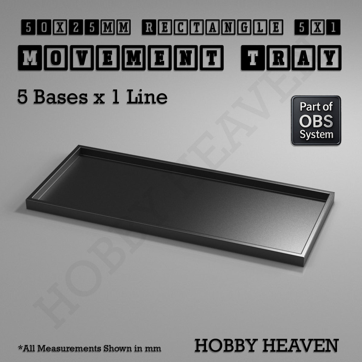 Rectangle Movement Trays | Cavalry & Monsters | 50×25-100×60mm | OBS System