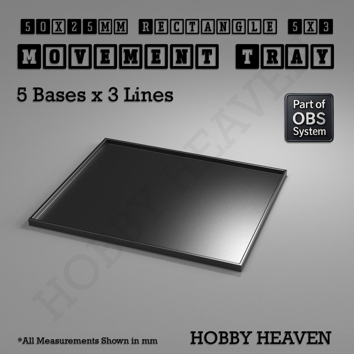 Rectangle Movement Trays | Cavalry & Monsters | 50×25-100×60mm | OBS System