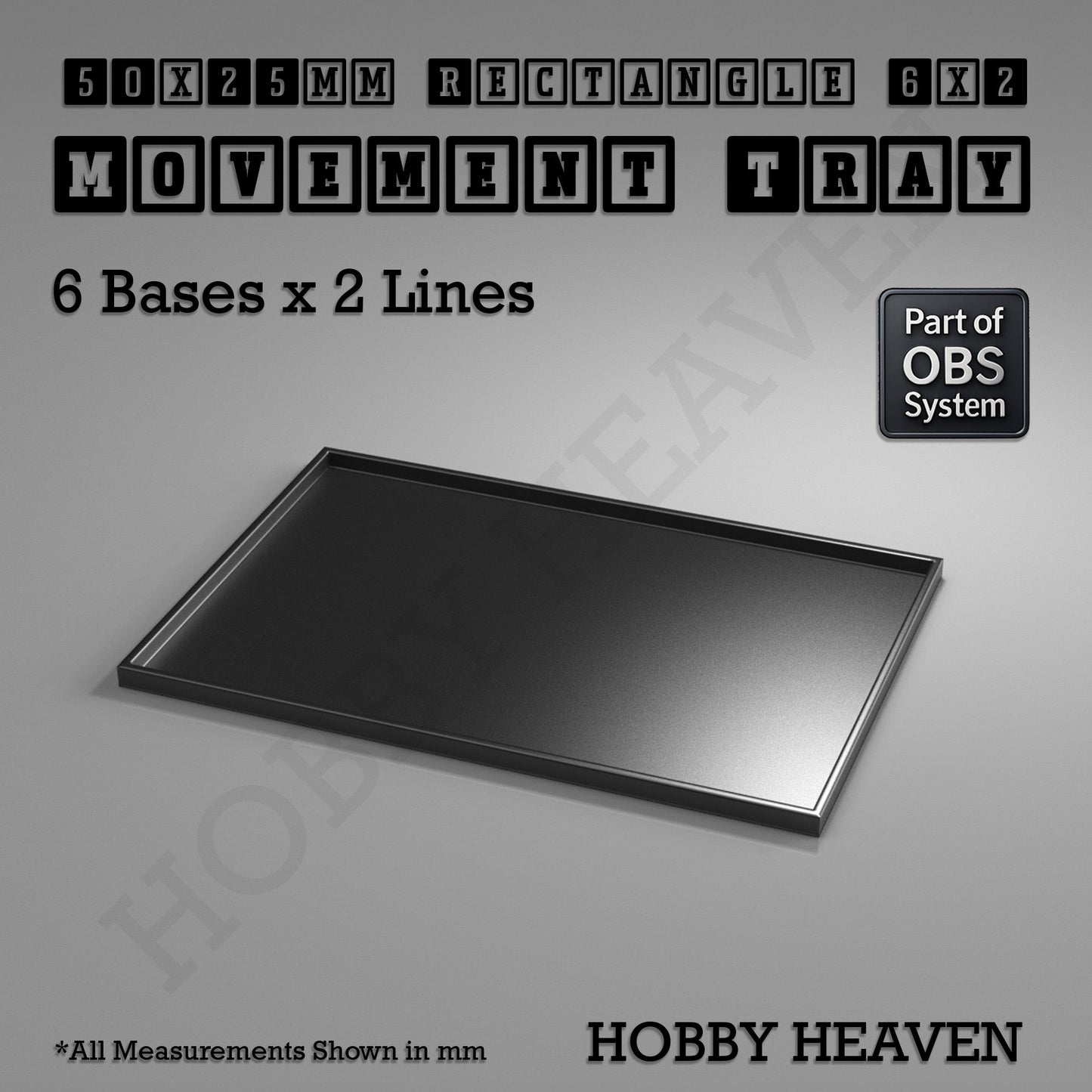 Rectangle Movement Trays | Cavalry & Monsters | 50×25-100×60mm | OBS System