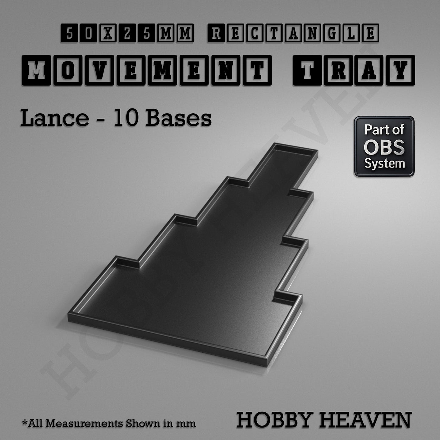 Rectangle Movement Trays | Cavalry & Monsters | 50×25-100×60mm | OBS System