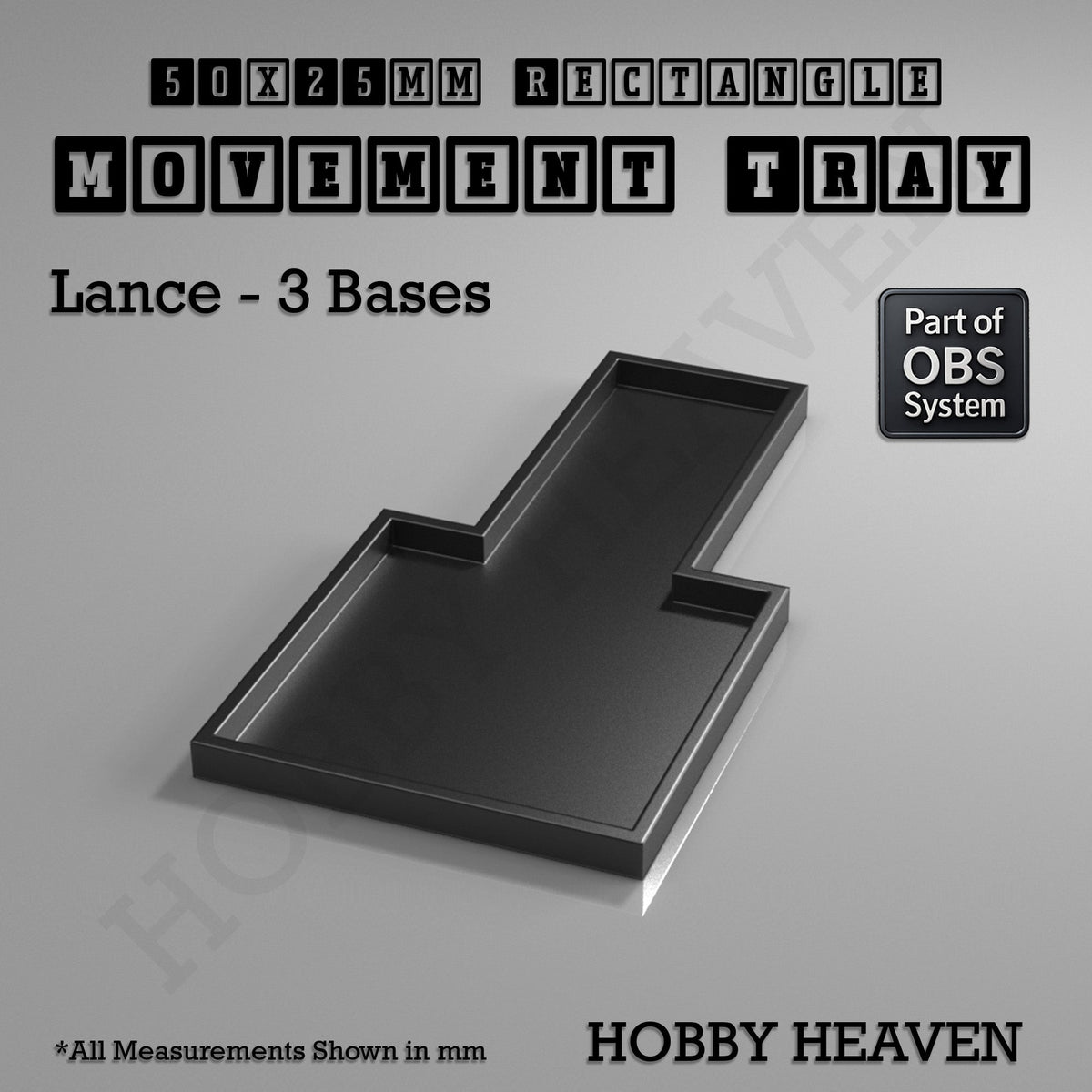 Rectangle Movement Trays | Cavalry & Monsters | 50×25-100×60mm | OBS System