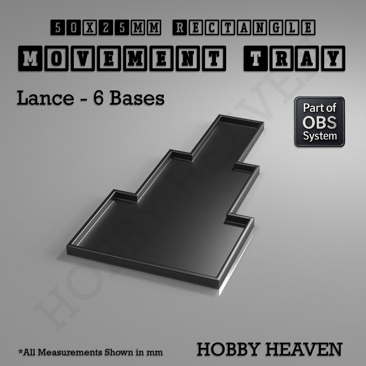 Rectangle Movement Trays | Cavalry & Monsters | 50×25-100×60mm | OBS System