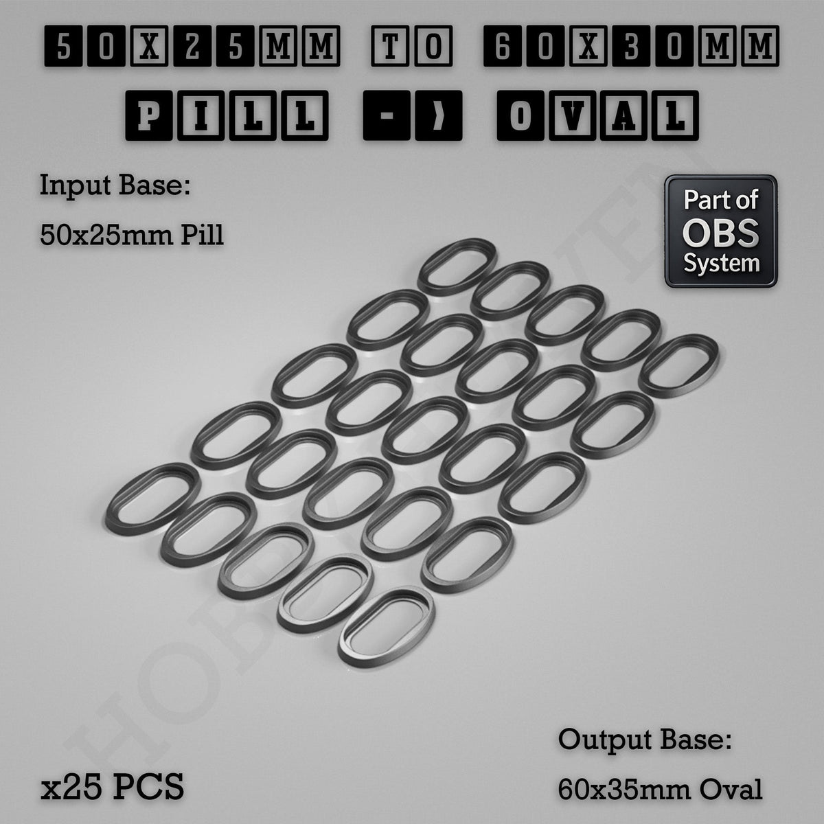 Oval to Oval Bases Size Converters 3D Print Full Range