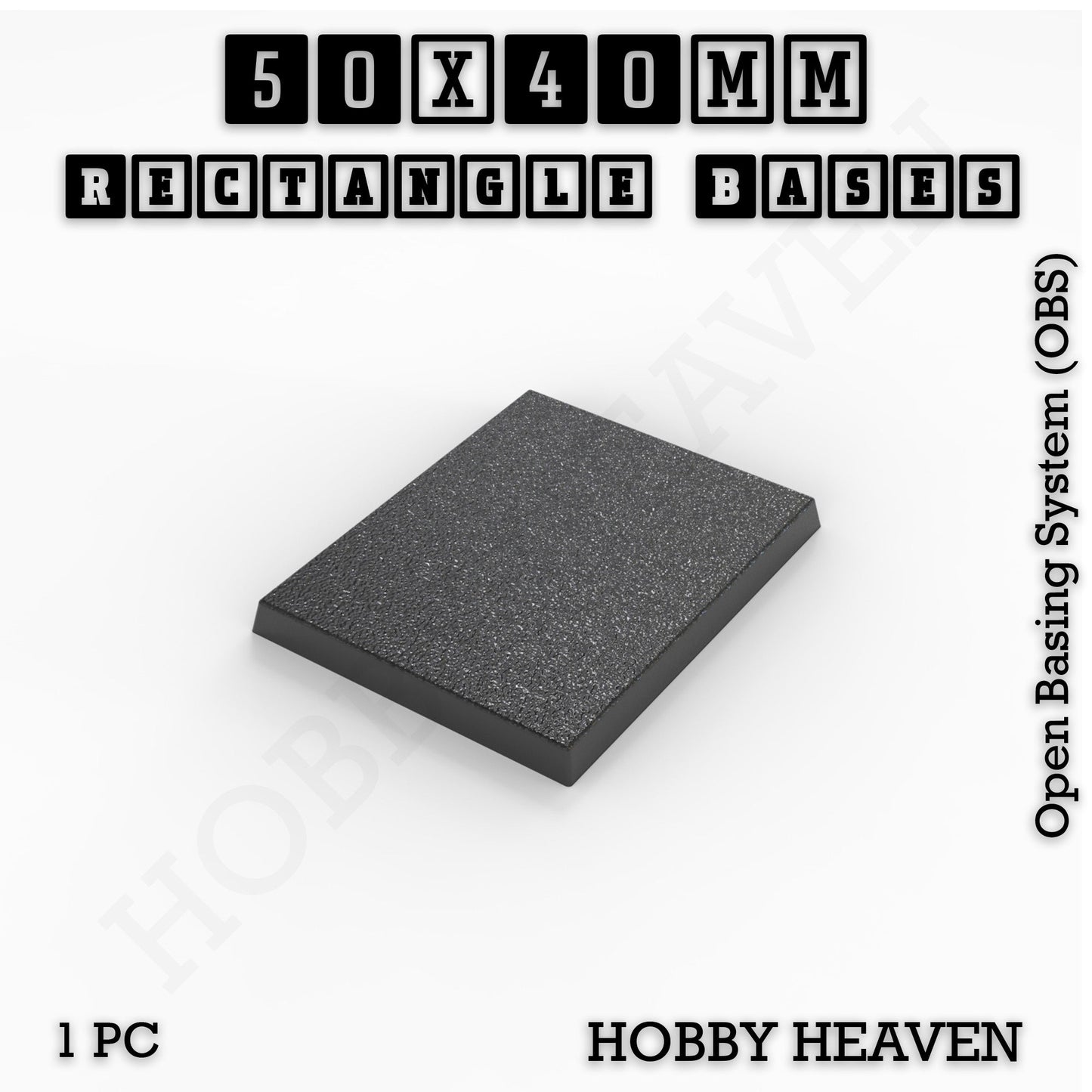 Rectangle Bases Small Sizes - 20x15mm to 75x25mm and up to 60x50mm Wide - 3D Print Tabletop Games
