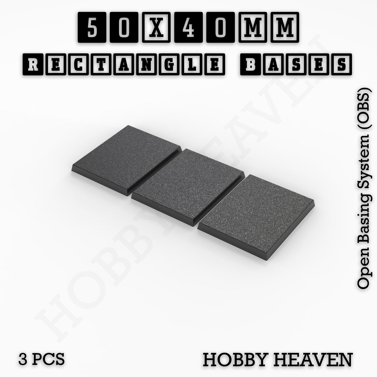 Rectangle Bases Small Sizes - 20x15mm to 75x25mm and up to 60x50mm Wide - 3D Print Tabletop Games