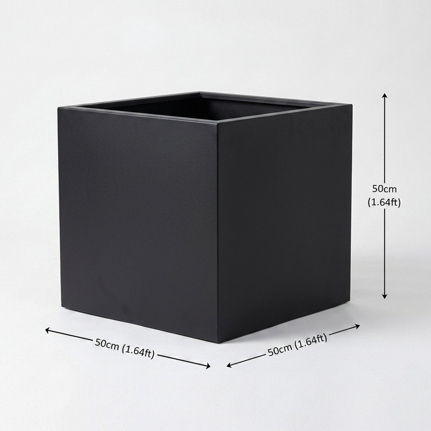 Galvanised Steel Black Cube Metal Planter 50cm x 50cm