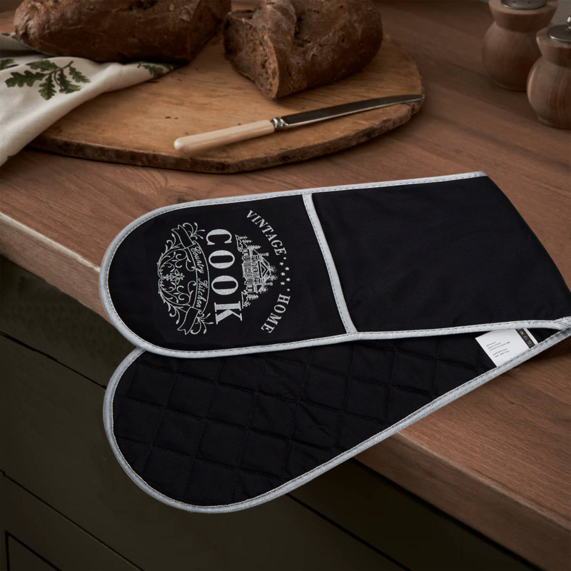 Vintage Home Black Double Oven Glove