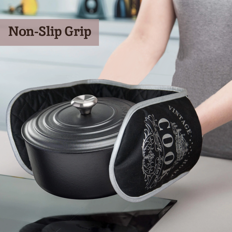 Vintage Home Black Double Oven Glove