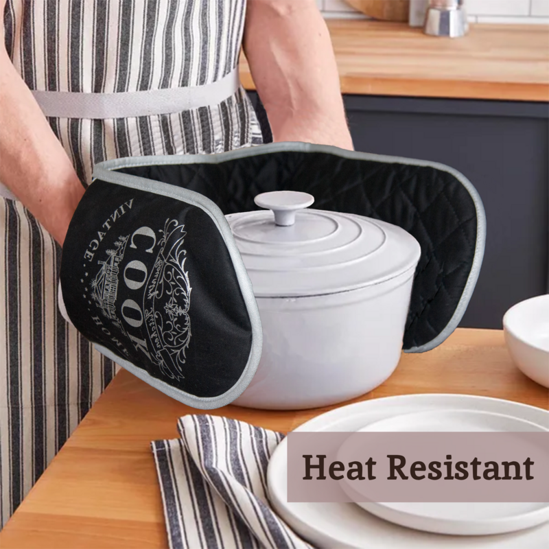 Vintage Home Black Double Oven Glove