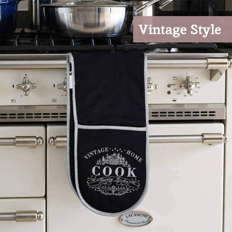 Vintage Home Black Double Oven Glove