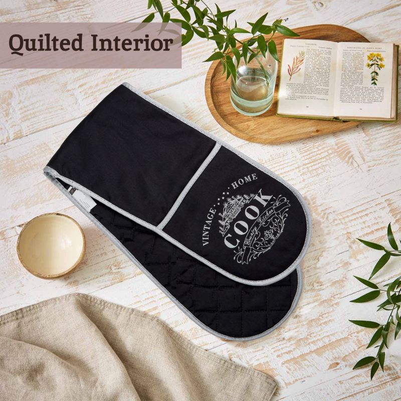 Vintage Home Black Double Oven Glove