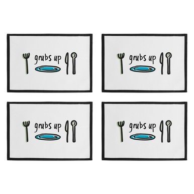 Set Of Four Doodle Grubs Up Placemats