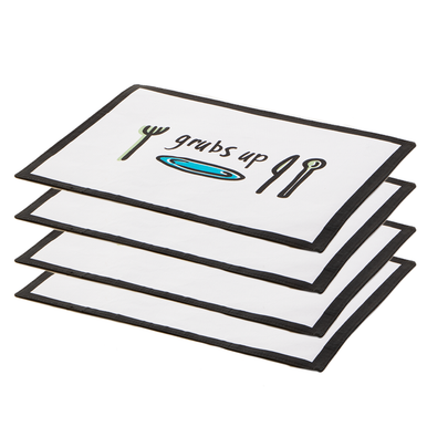 Set Of Four Doodle Grubs Up Placemats