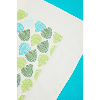 Set Of Three Green Leaf Tea Towels
