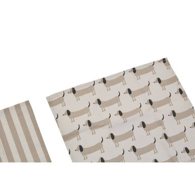 Set Of Three Sausage Dog Tea Towels
