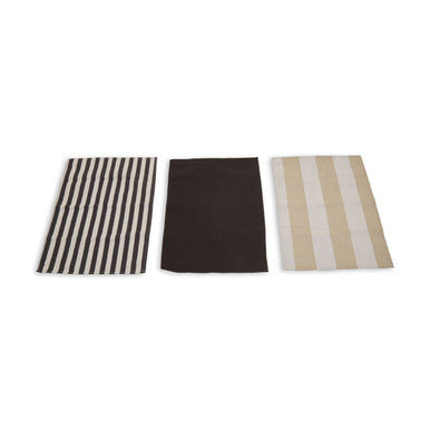 Set Of Three Stripe Tea Towels