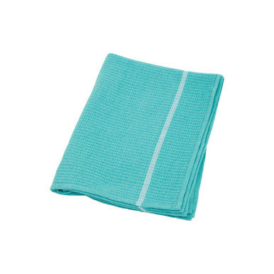 Doro Set Of Three Waffle Green And White Tea Towels