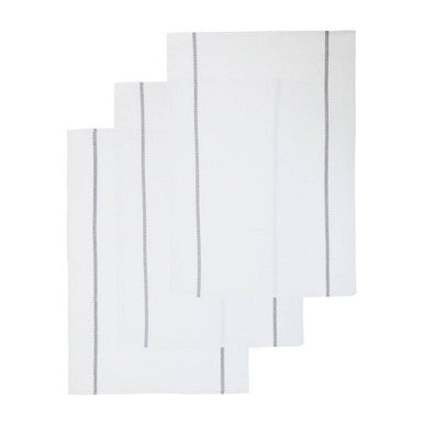 Doro Set Of 3 White and Grey Violet Waffle Tea Towels