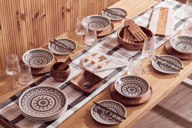 Thread & Loom Grey And Black Tablecloth