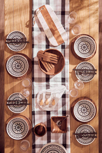 Thread & Loom Grey And Black Tablecloth