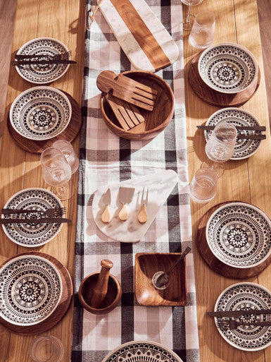 Thread & Loom Grey And Black Tablecloth