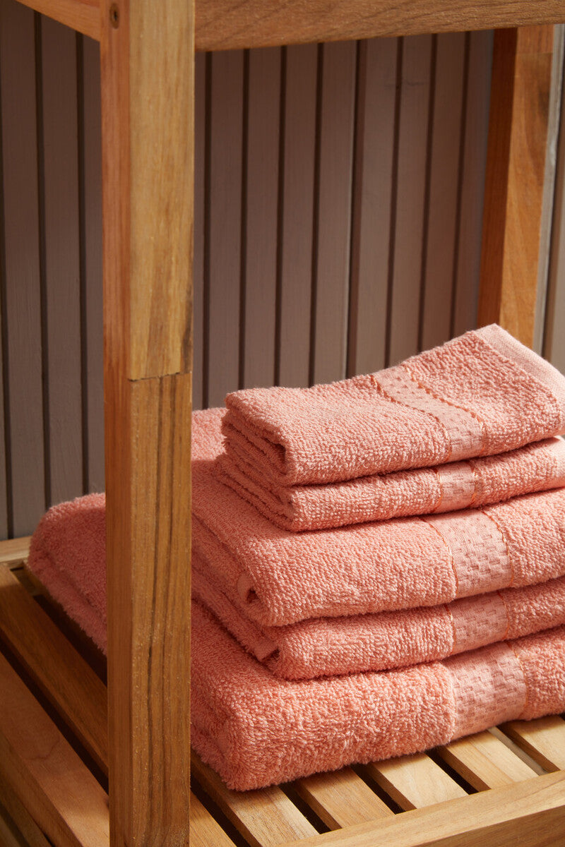 6 Piece Peach Pink Towel Set | Thread and Loom