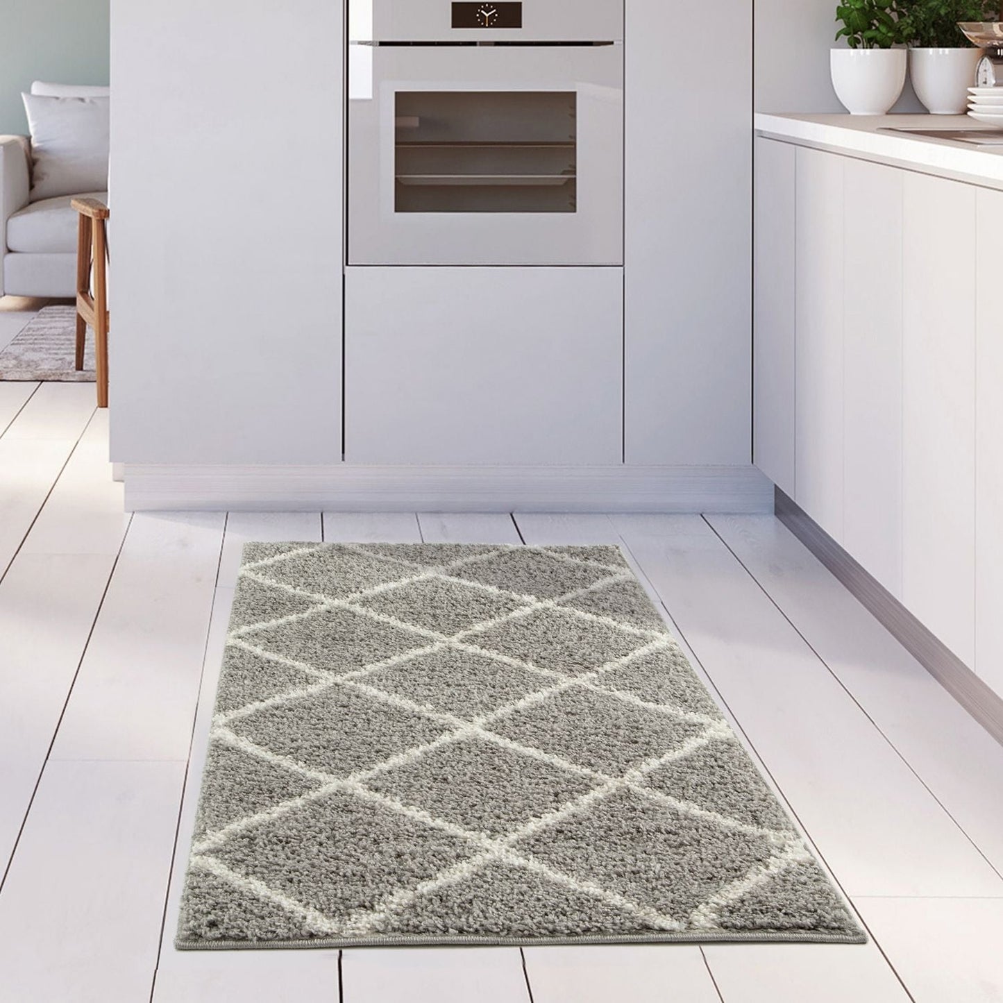 Moroccan Grey Shaggy Rug | 510