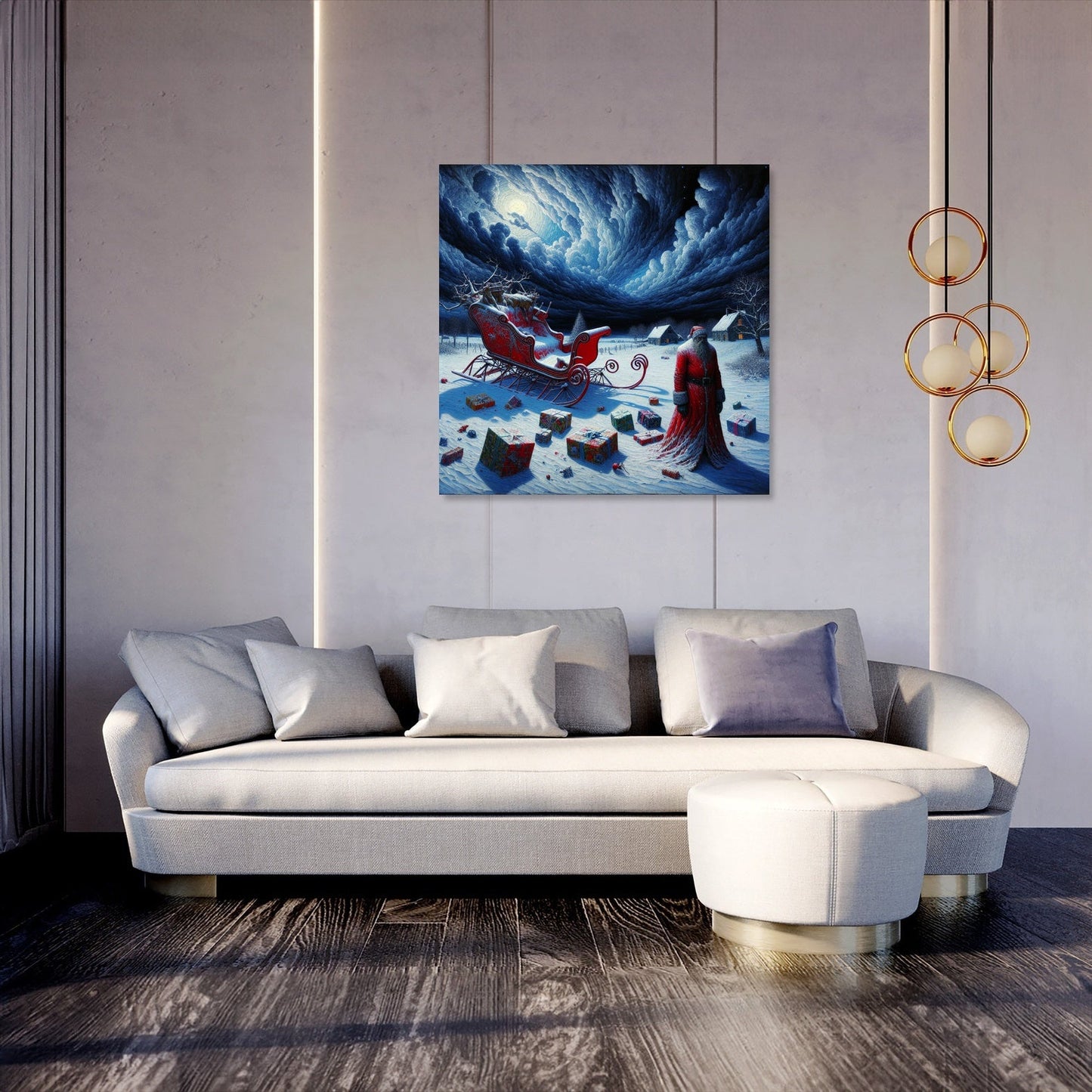 Santa's Somber Nightfall Canvas
