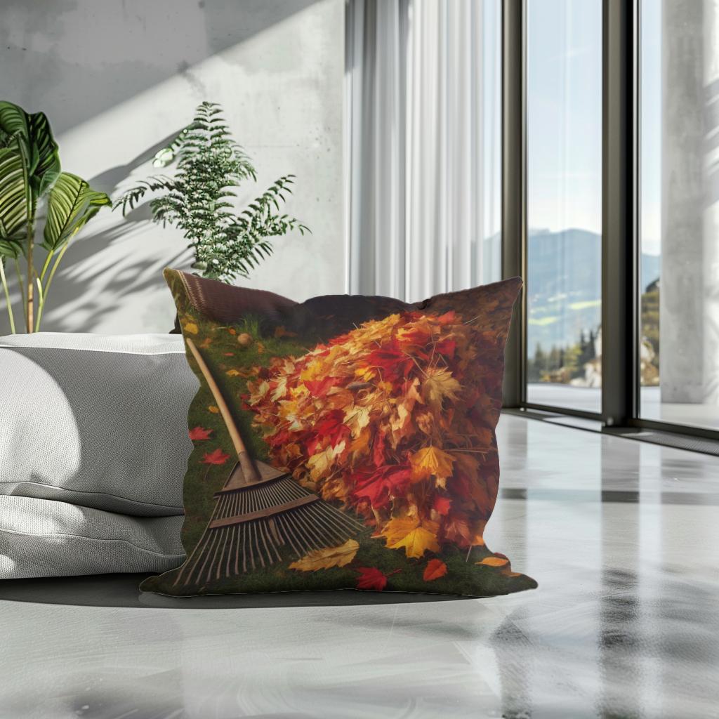 Autumn Yardwork Satisfaction Cotton Cushion