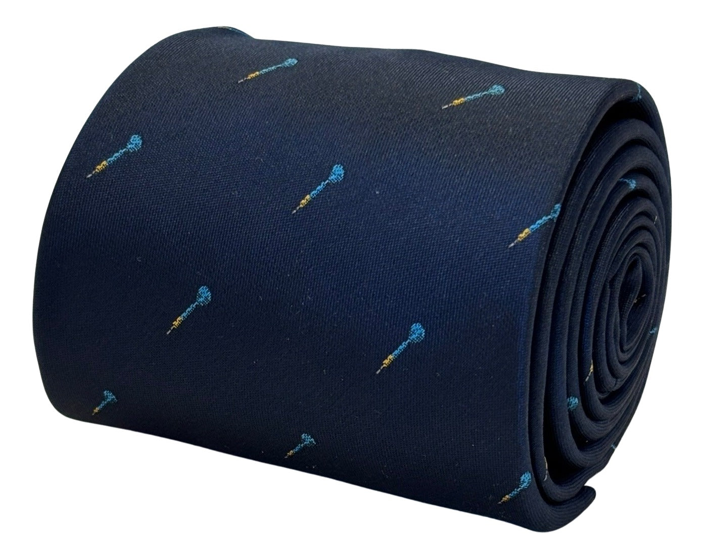 Navy blue mens tie with darts  design