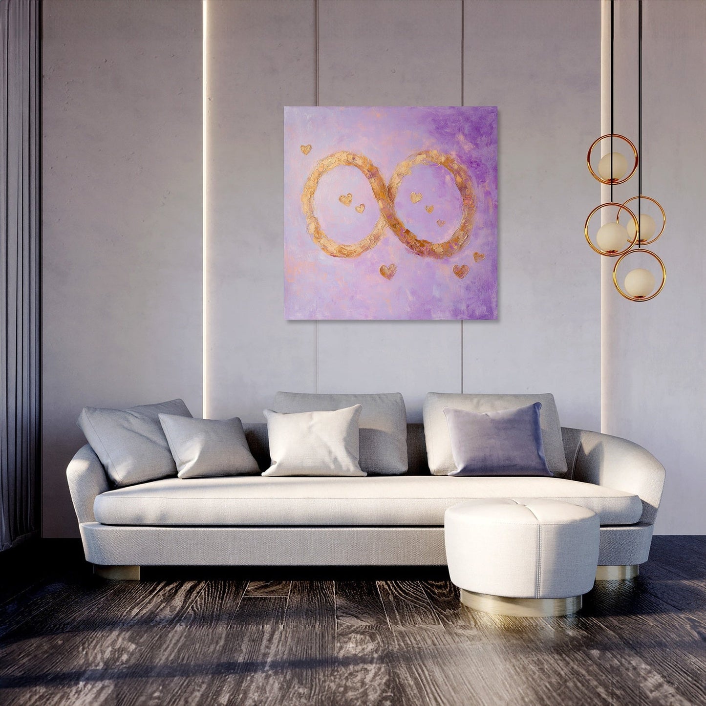 Golden Infinity Heart Canvas