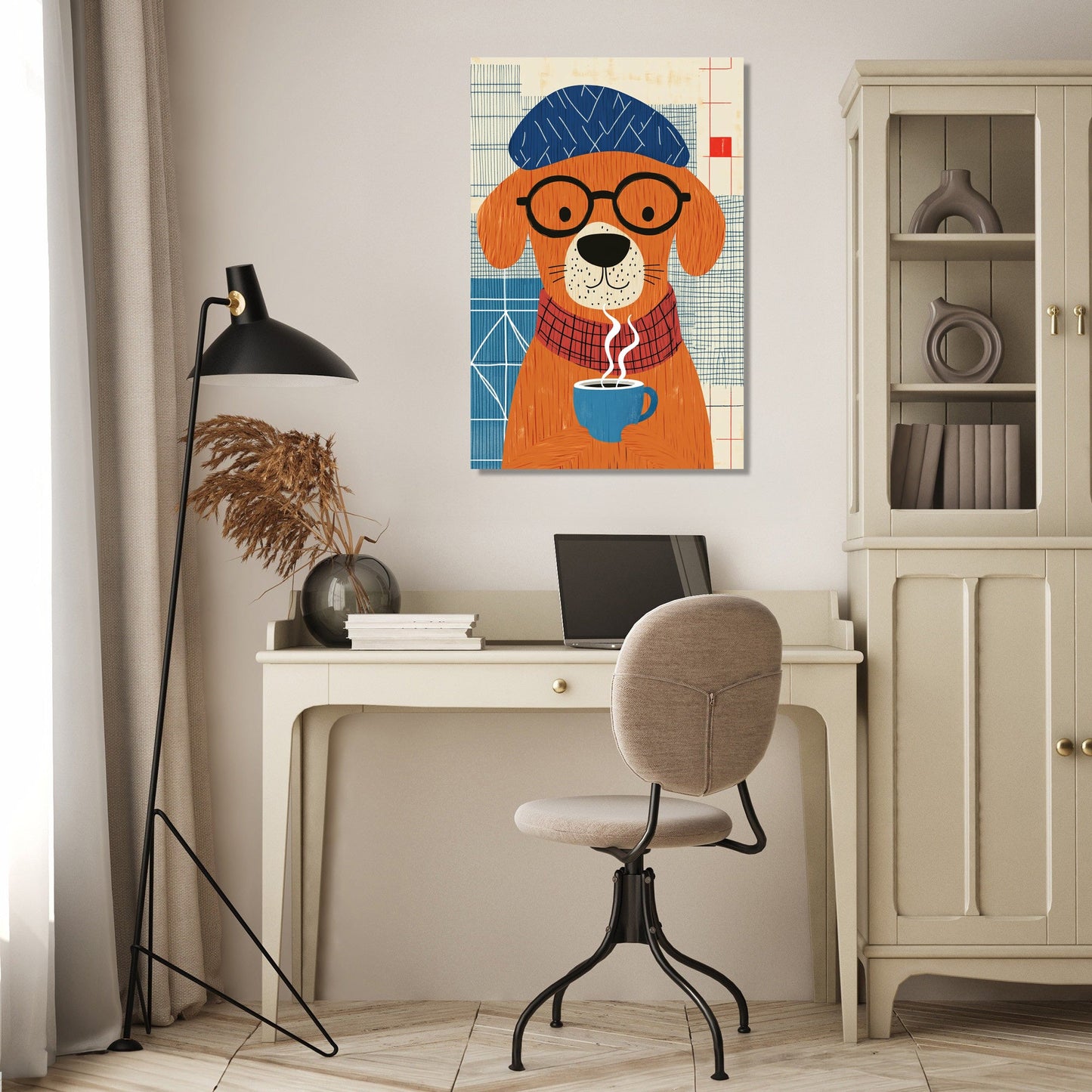 Coffee Break Dog Canvas