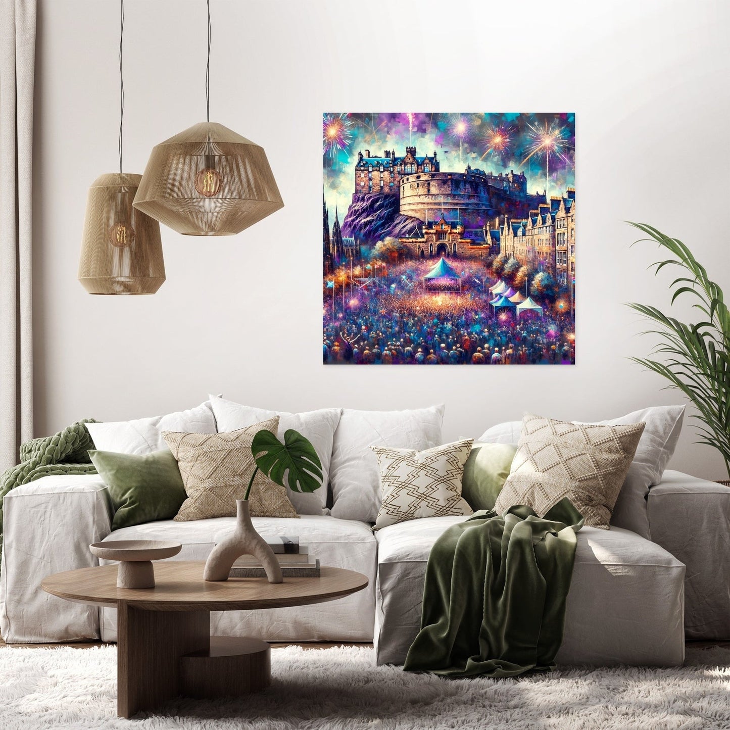 Edinburgh Festival Castle Glow Canvas