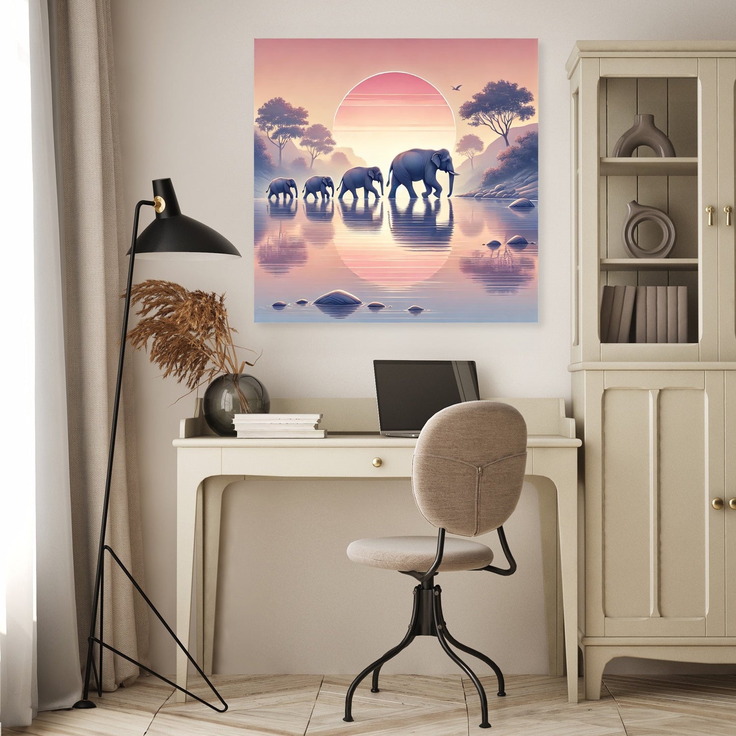Elephant Sunrise Canvas