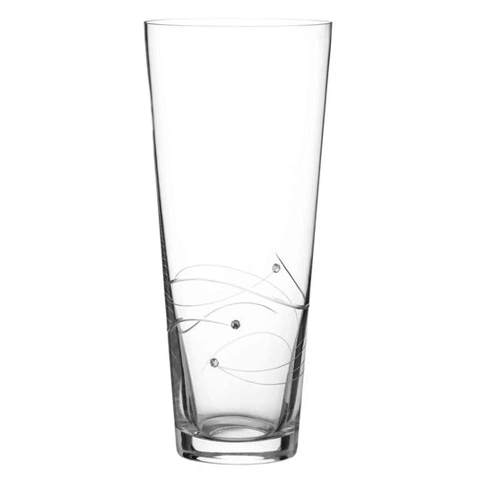 Diamante Conical Vase with Spiral Design Cutting - 20cm