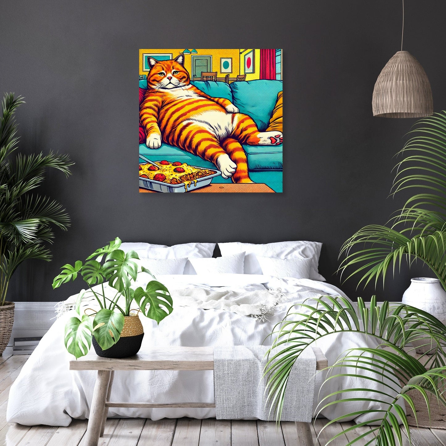 Vibrant Feline Pop Canvas