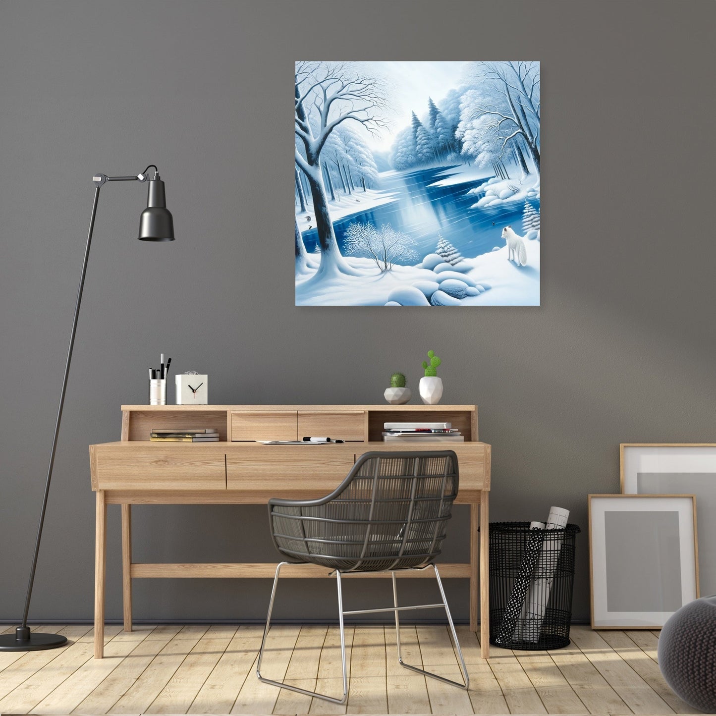 Winter Serenity with Fox Canvas