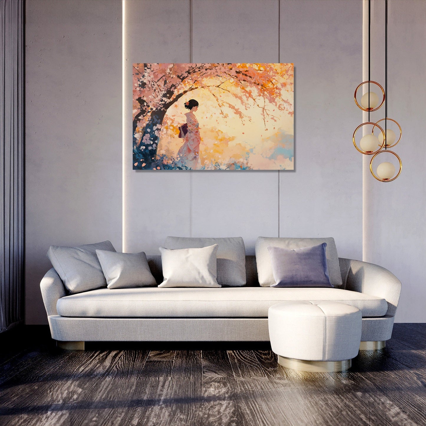 Sakura Sunset Stroll Canvas