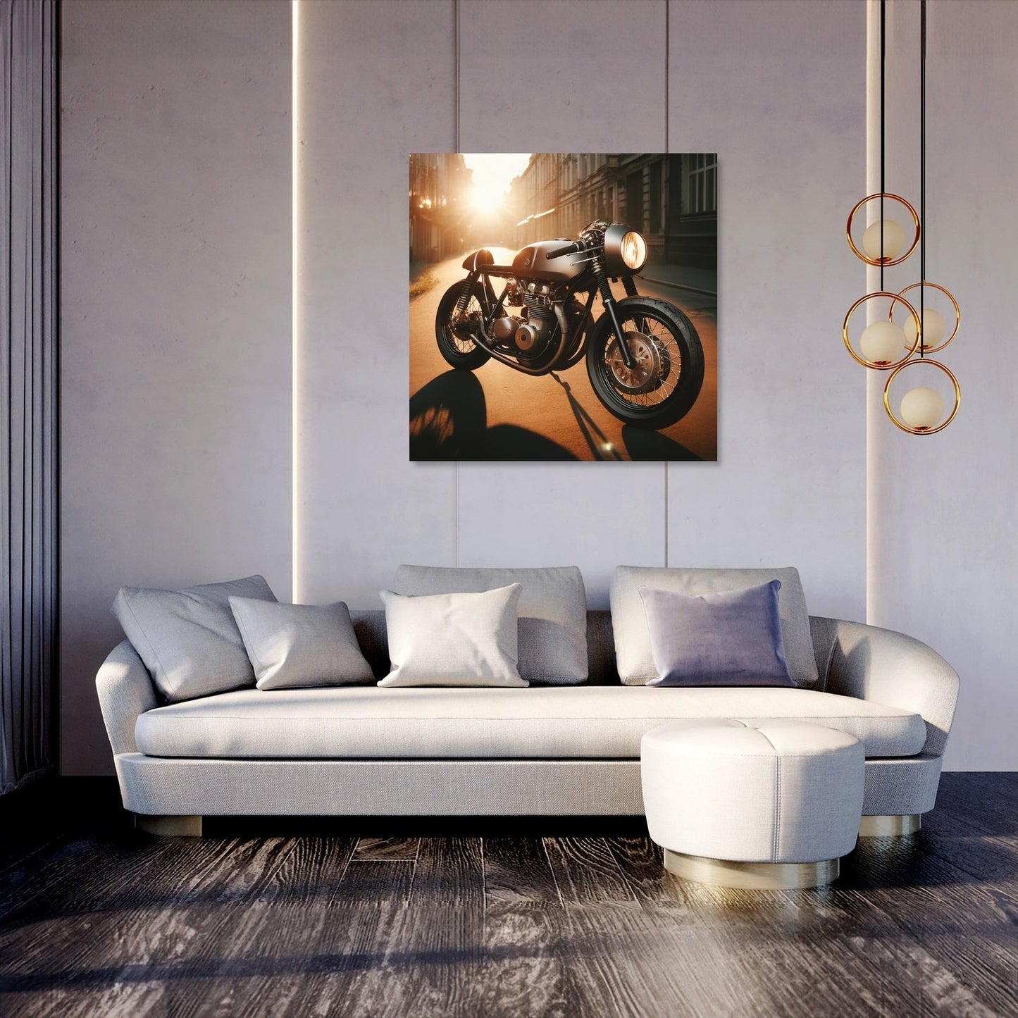 Sunset Café Racer Canvas
