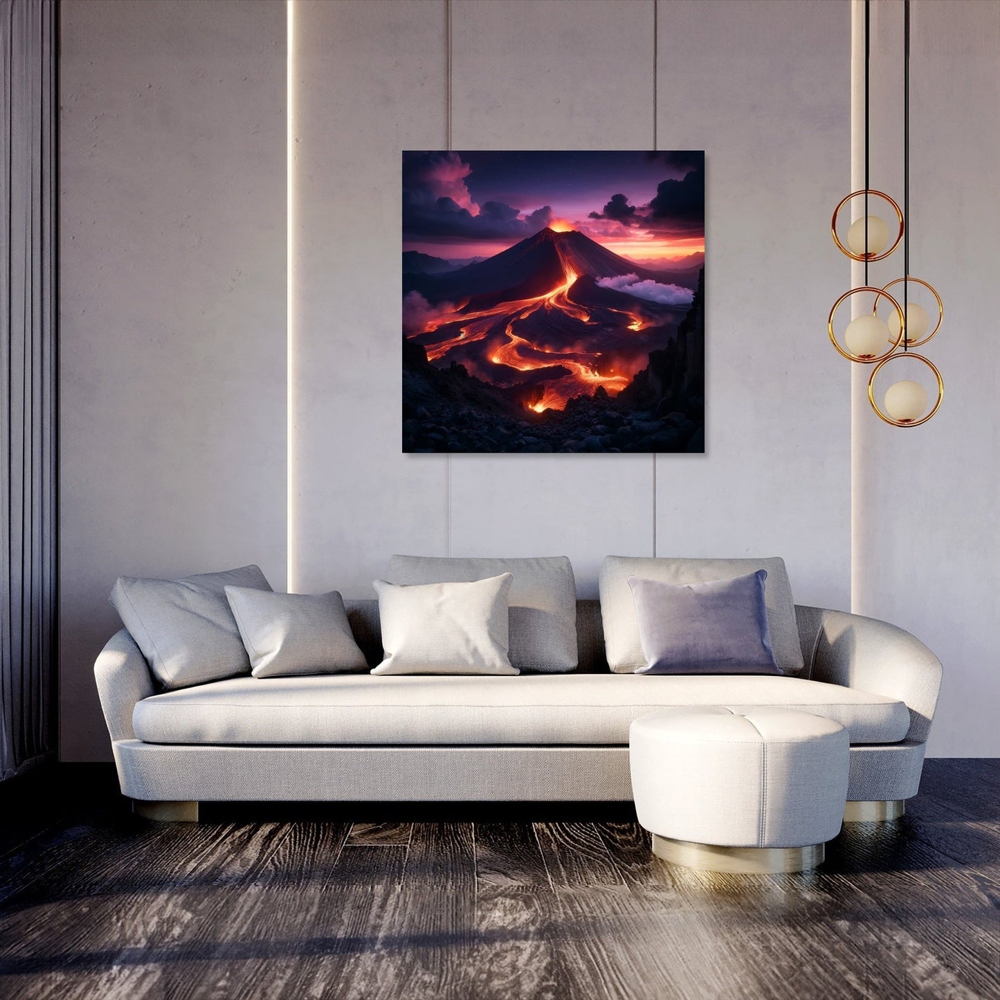 Twilight Volcano Canvas