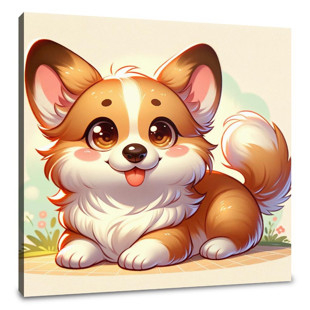 Playful Corgi Delight Canvas