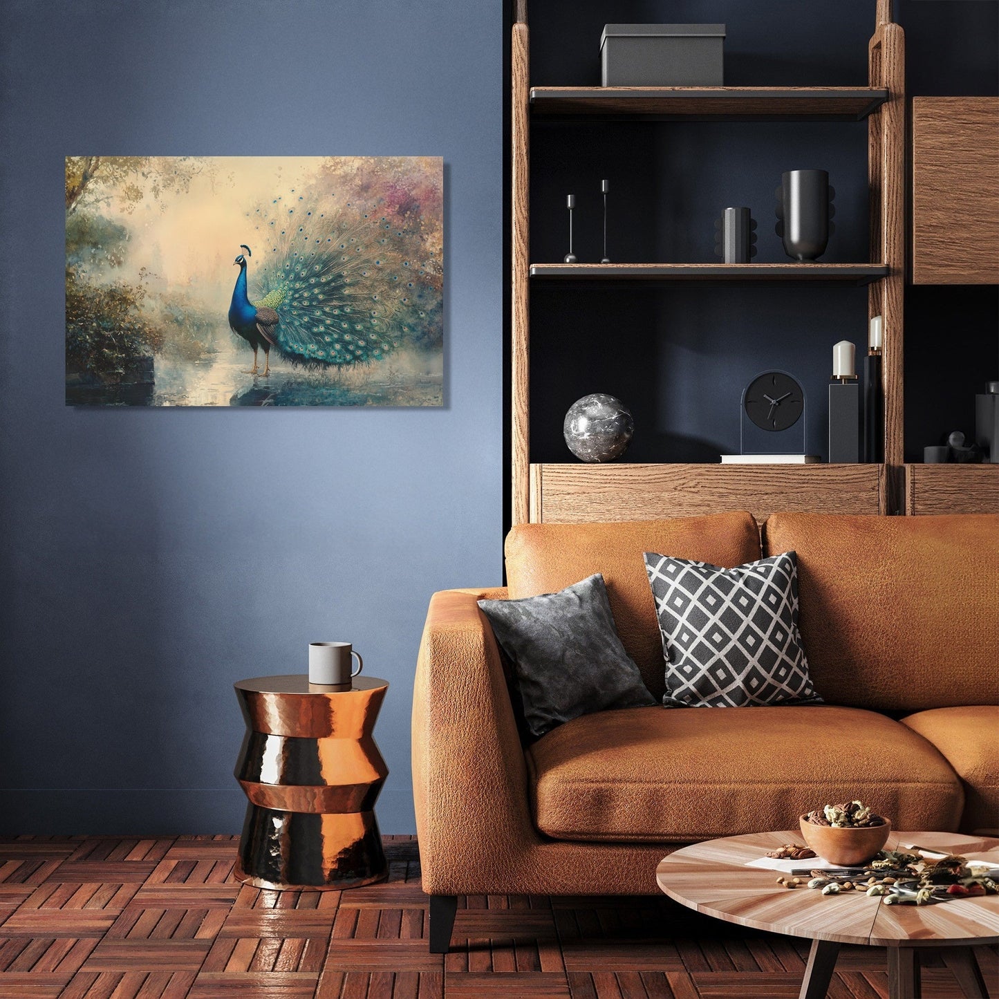 Peacock Tranquility Sunrise Canvas