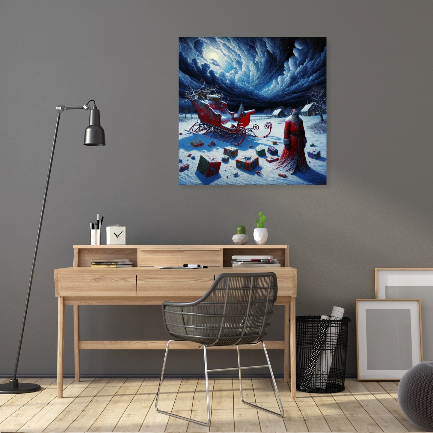 Santa's Somber Nightfall Canvas