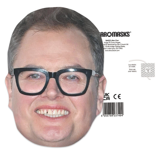 CM261 Alan Carr Single Cardboard  Mask  - Includes Tabs and Elastic