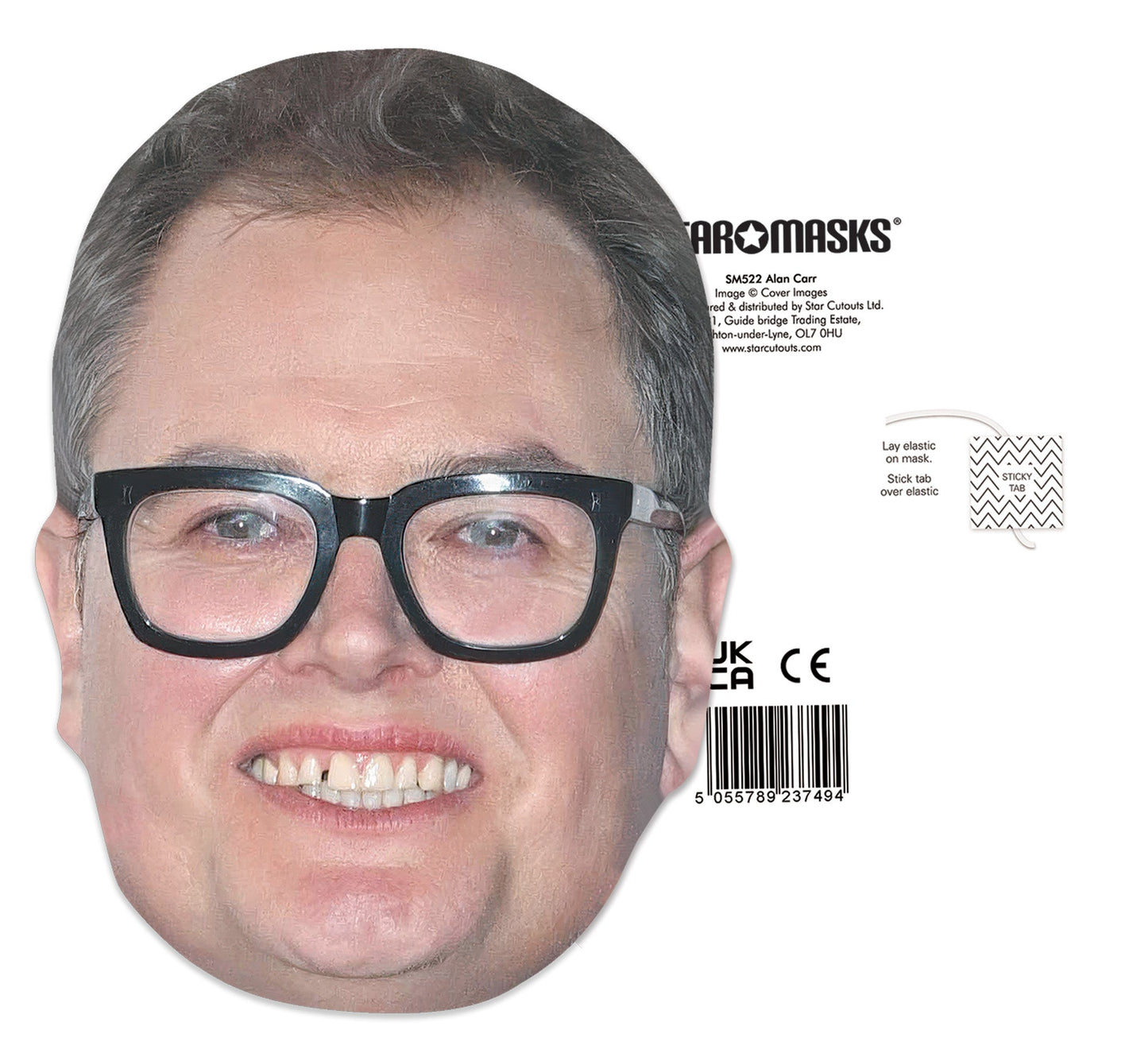 CMP012 Alan Carr Six Pack Of Masks - Includes Tabs and Elastic