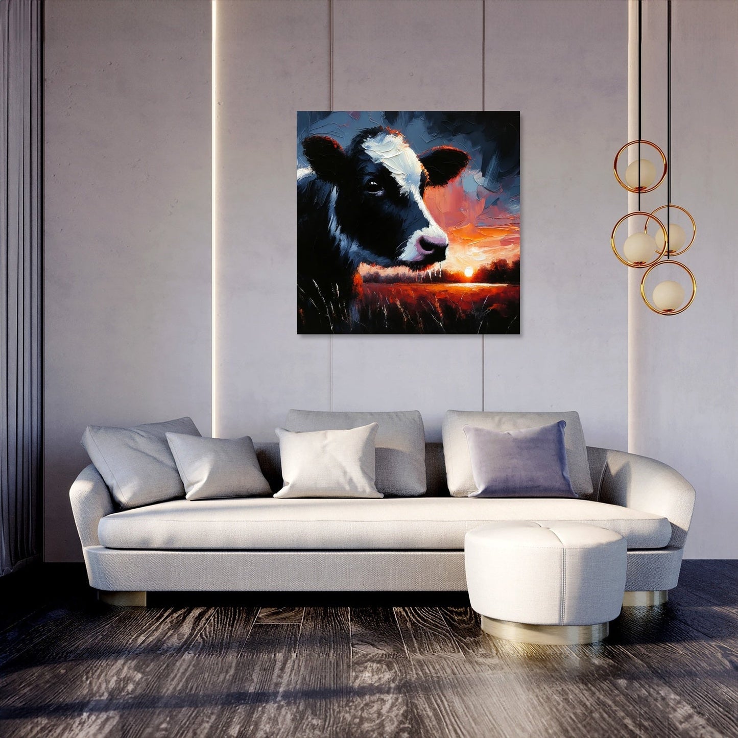 Dusk Solitude Cow Canvas