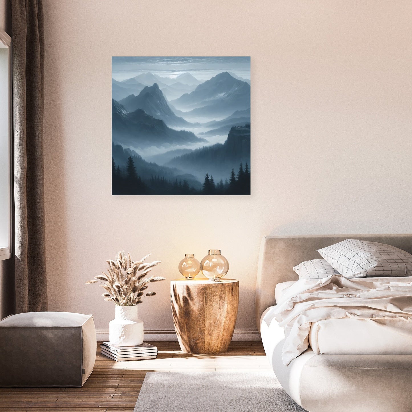 Dawn Mist Mountains Canvas