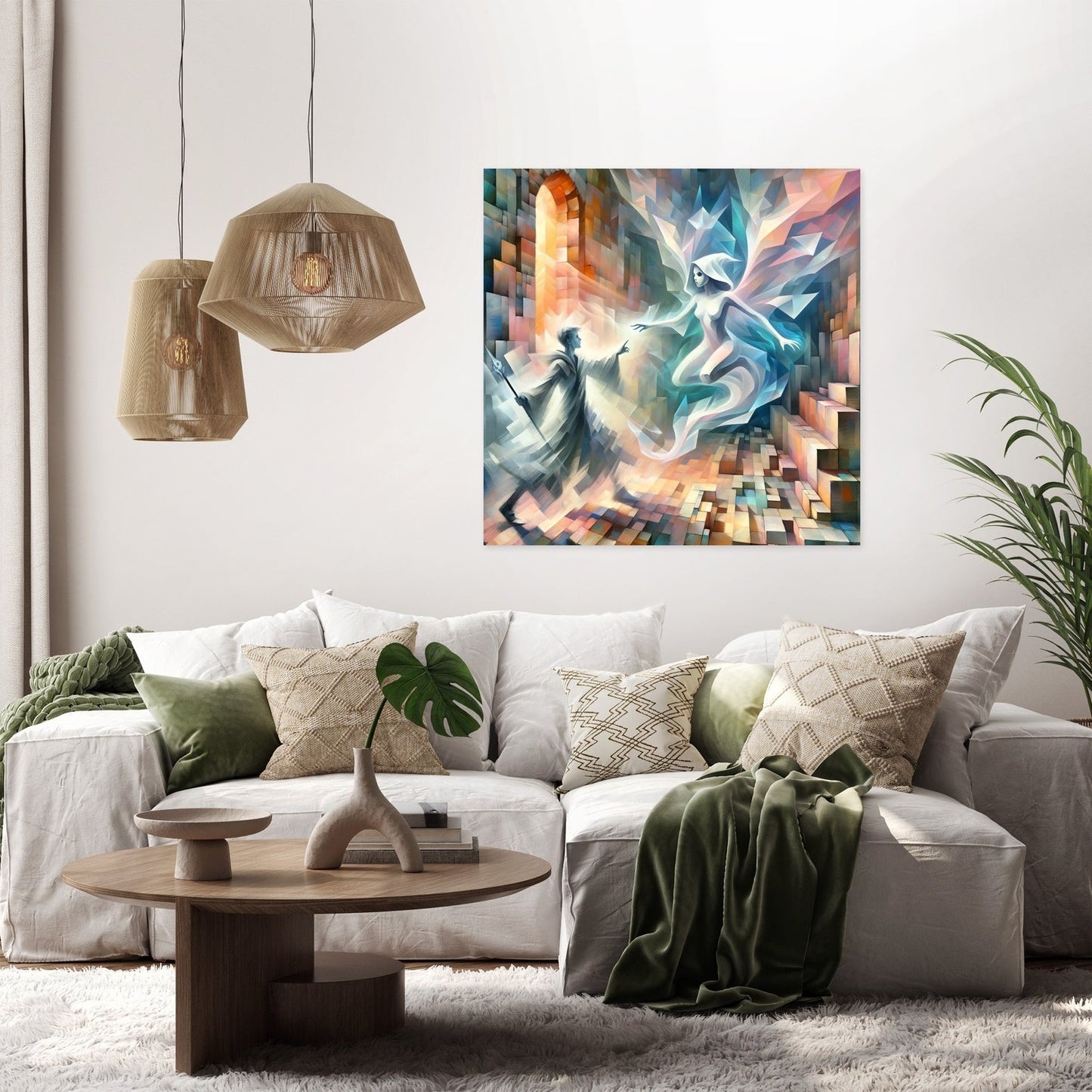 Ethereal Ruins Confrontation Canvas