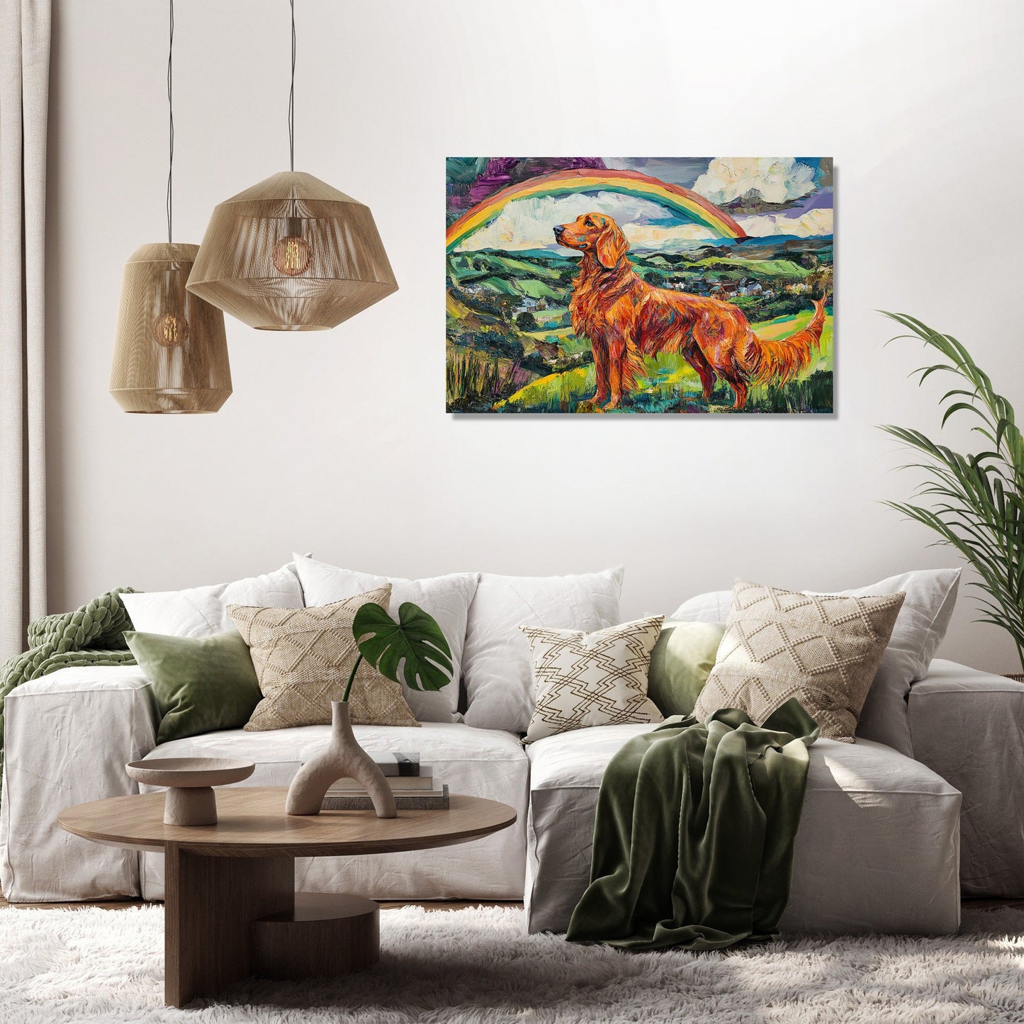 Irish Setter Rainbow Canvas