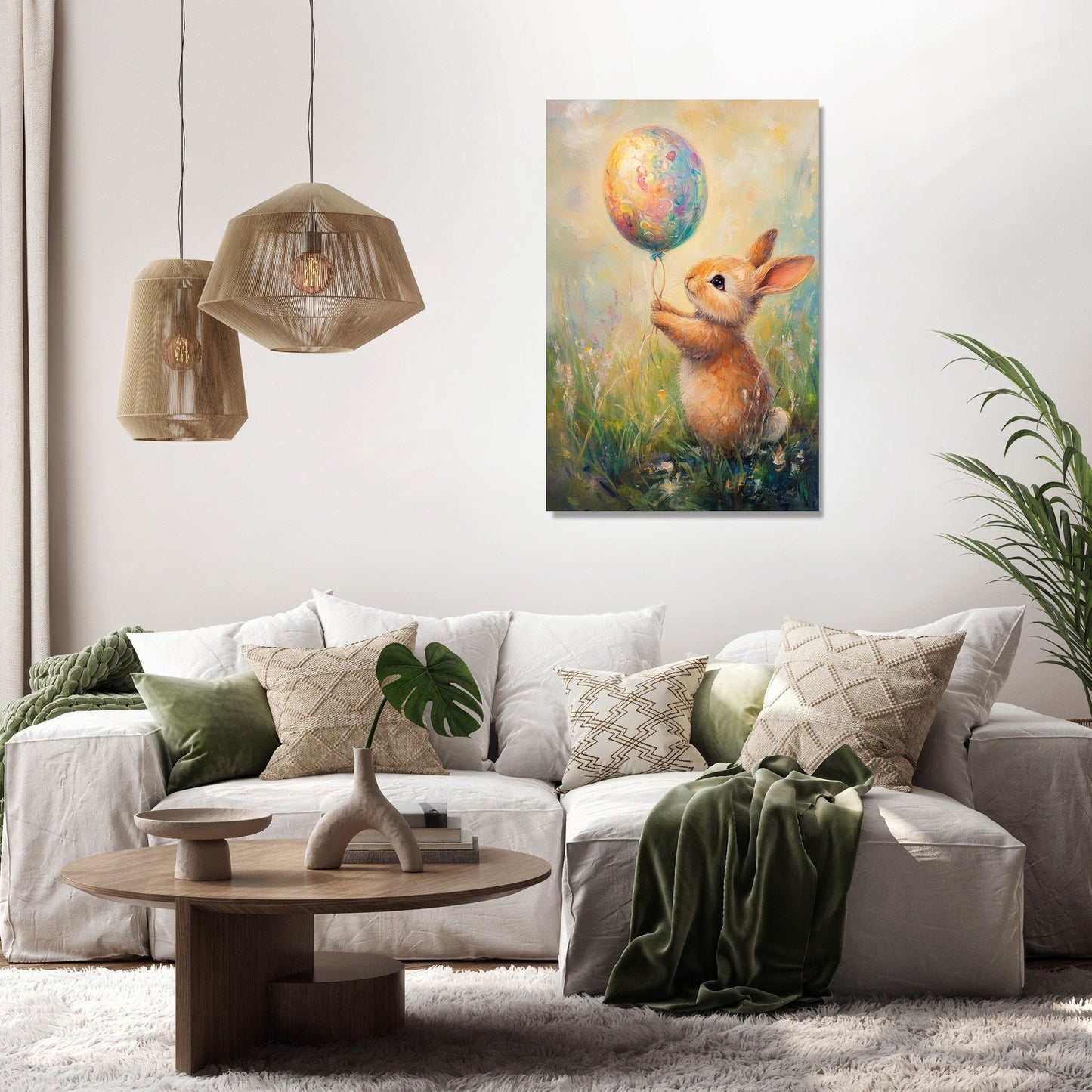 Bunny's Easter Balloon Canvas